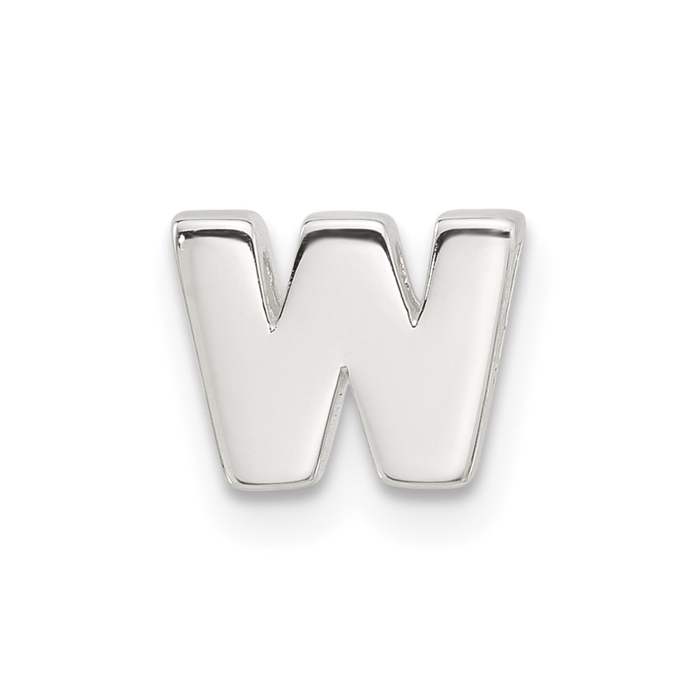 Sterling Silver E-coated Letter W Slide Charm (QC11488W)