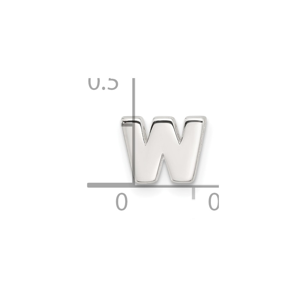 Sterling Silver E-coated Letter W Slide Charm (QC11488W)