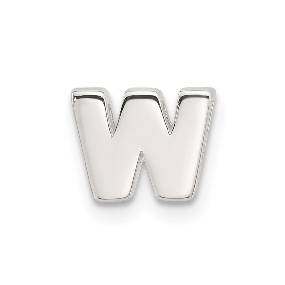 Sterling Silver E-coated Letter W Slide Charm (QC11488W)