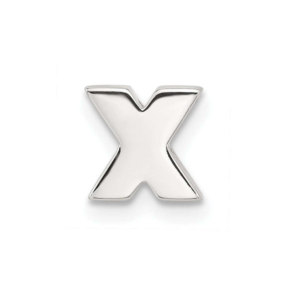 Sterling Silver E-coated Letter X Slide Charm (QC11488X)