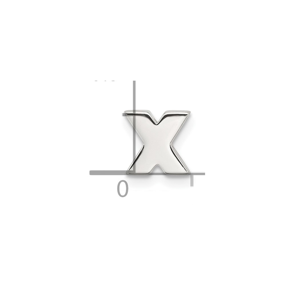 Sterling Silver E-coated Letter X Slide Charm (QC11488X)