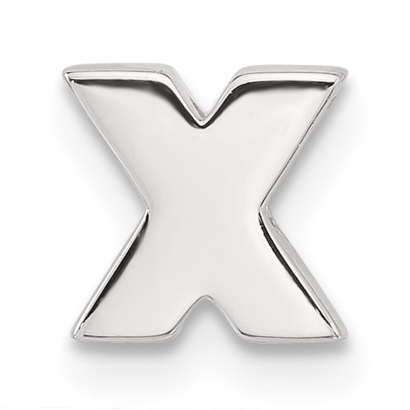 Sterling Silver E-coated Letter X Slide Charm (QC11488X)