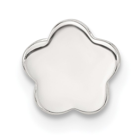 Sterling Silver E-coated Flower Slide Charm