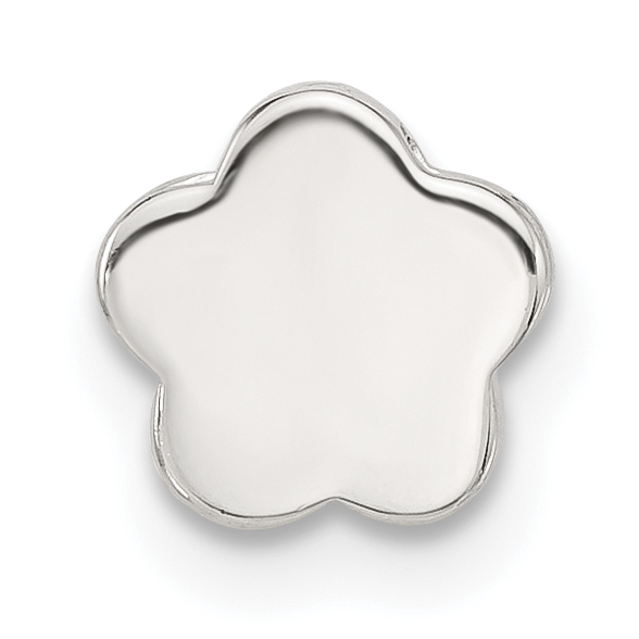 Sterling Silver E-coated Flower Slide Charm (QC11490)