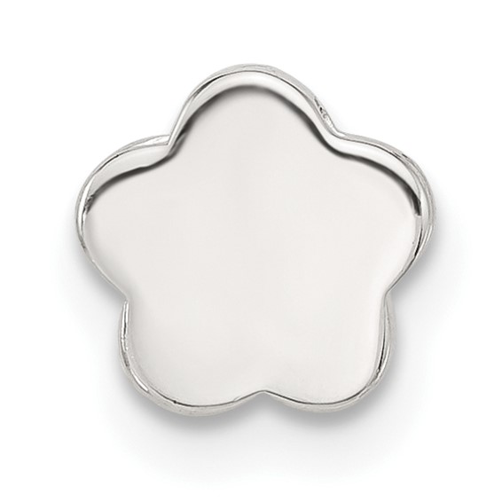 Sterling Silver E-coated Flower Slide Charm