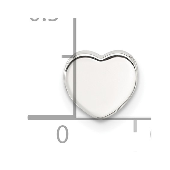 Sterling Silver E-coated Heart Slide Charm