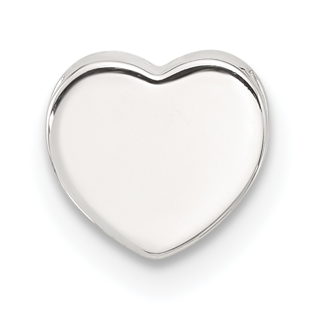 Sterling Silver E-coated Heart Slide Charm (QC11491)