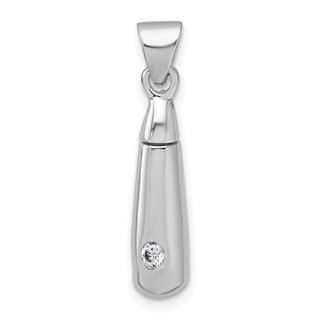 Sterling Silver Rhodium-plated Polished CZ Ash Holder Pendant