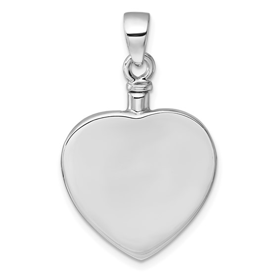 Sterling Silver Rhodium-plated Polished Enameled ALWAYS IN MY HEART Ash Holder Pendant