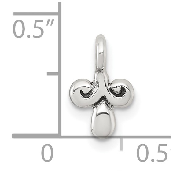 Sterling Silver Polished and Antiqued Fancy Charm