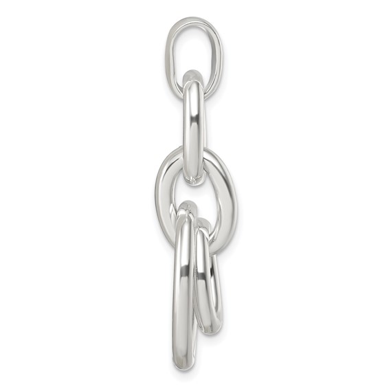 Sterling Silver Moveable Oval Links Pendant