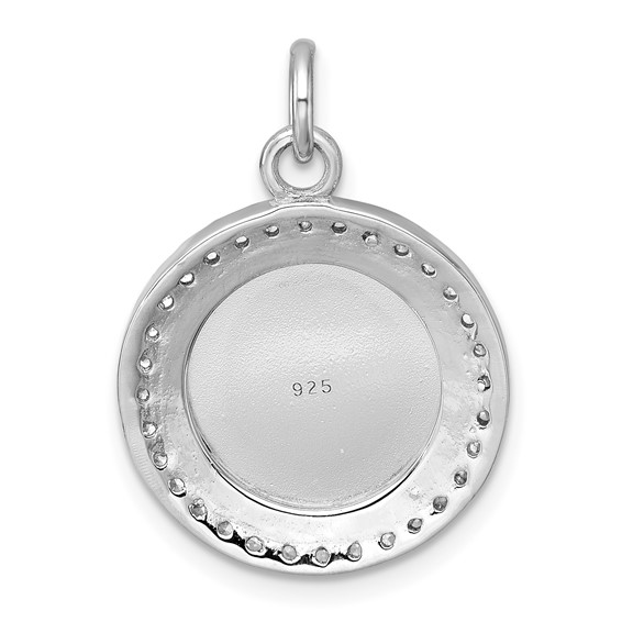 Sterling Silver CZ Engravable Pendants