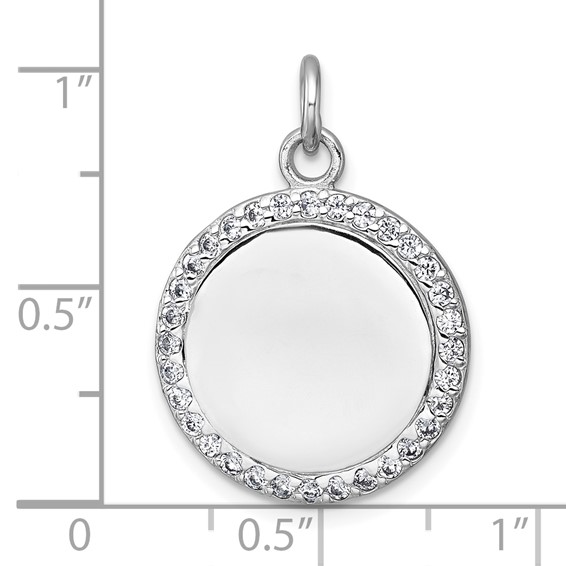Sterling Silver CZ Engravable Pendants