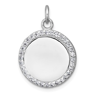 Sterling Silver CZ Engravable Pendants