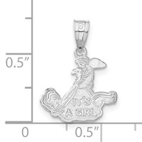 Sterling Silver It's a Girl Charm view 3