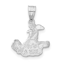 Sterling Silver It's a Girl Charm view 1
