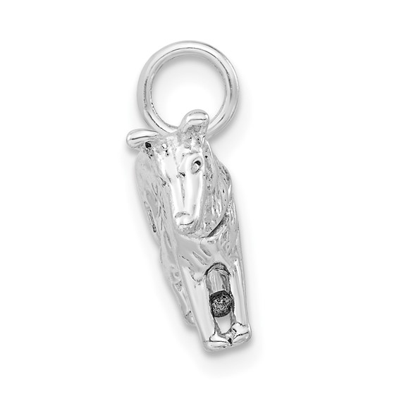 Sterling Silver 3-D Polished Collie Dog Charm
