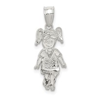 Sterling Silver Sports Soccer Player Girl Charm view 1