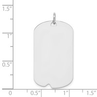 SSilver Rhodium-plated Polished Front Satin Back Engravable Dog Tag view 4
