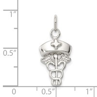 Sterling Silver Nurse Symbol Charm view 3