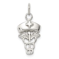 Sterling Silver Nurse Symbol Charm view 1