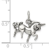 Sterling Silver Antiqued Unicorn Charm view 3