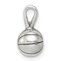 Sterling Silver Antiqued Basketball Charm view 2