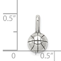 Sterling Silver Antiqued Basketball Charm view 3