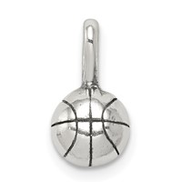 Sterling Silver Antiqued Basketball Charm view 1
