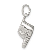 Sterling Silver Polished 3-D Baby Shoe Charm view 2