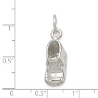 Sterling Silver Polished 3-D Baby Shoe Charm view 3