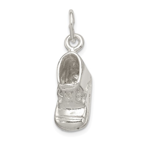 Sterling Silver Polished 3-D Baby Shoe Charm