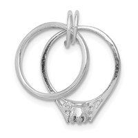 Sterling Silver Rhodium-plated Wedding Ring Set Charm view 4