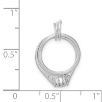 Sterling Silver Rhodium-plated Wedding Ring Set Charm view 3