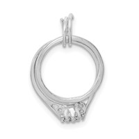 Sterling Silver Rhodium-plated Wedding Ring Set Charm view 1