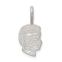 Sterling Silver Textured Boy Head Charm view 4