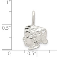 Sterling Silver Textured Girl Head Charm view 3