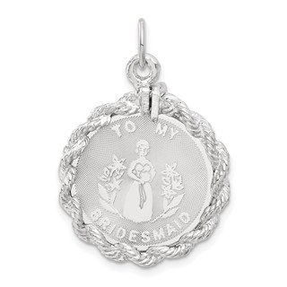 Sterling Silver To My Bridesmaid Disc Charm