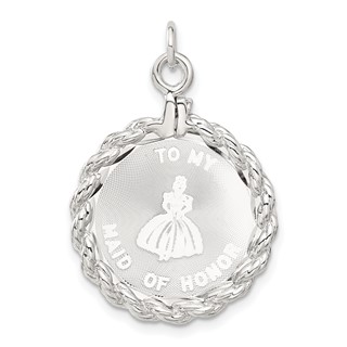 Sterling Silver To My Maid of Honor Disc Charm