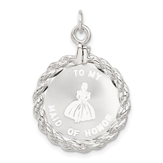 Sterling Silver To My Maid of Honor Disc Charm