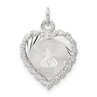 Sterling Silver D/C To My Maid of Honor Heart Disc Charm