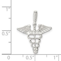 Sterling Silver Caduceus Charm view 3