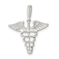 Sterling Silver Caduceus Charm view 1