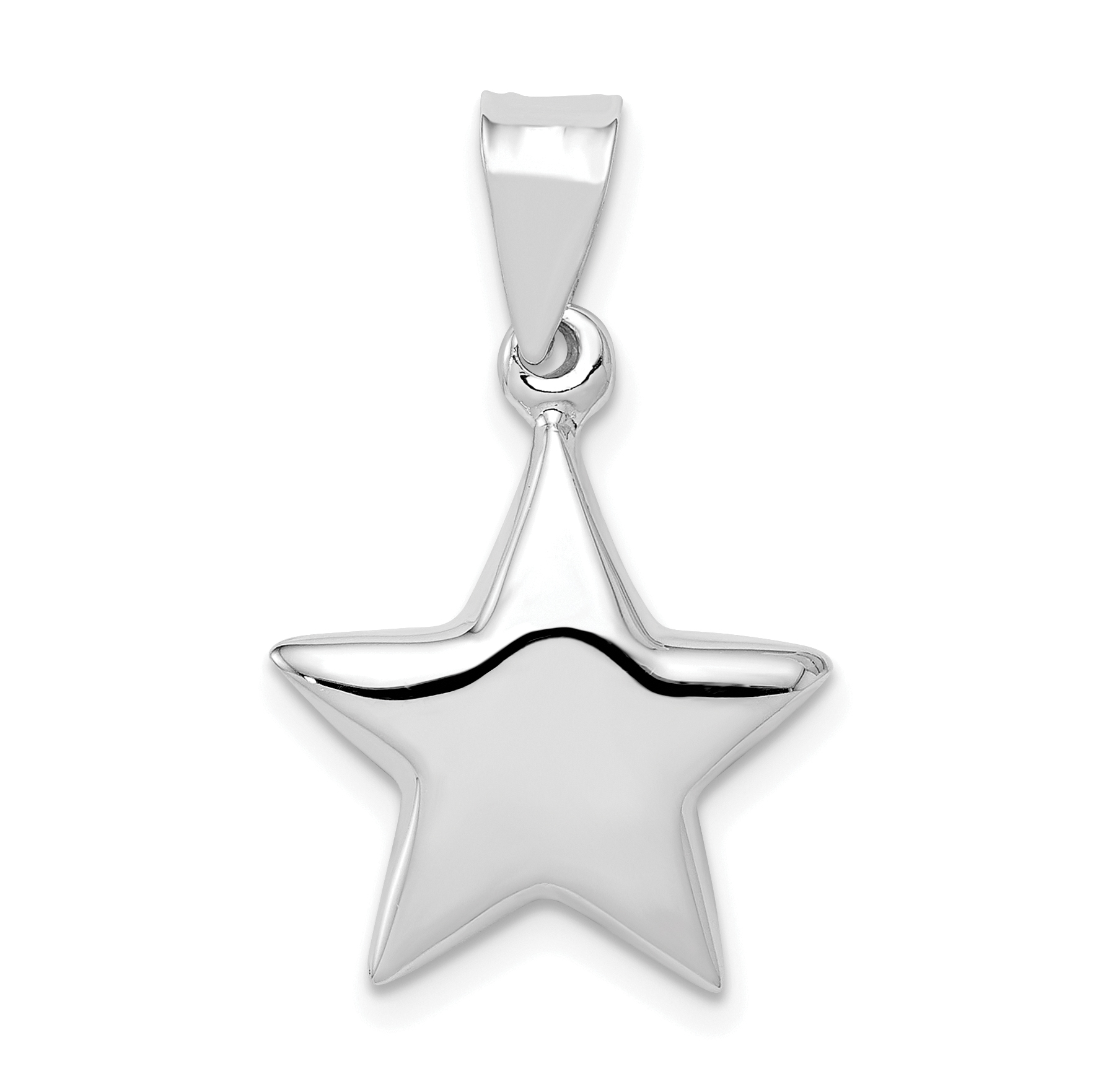 Sterling Silver Rhodium-plated Star Charm (QC1564)