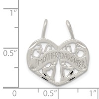 Sterling Silver Polished Mother Daughter 2-Piece Break-Apart Charm view 3