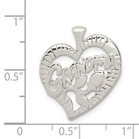 Sterling Silver Polished Grandma Heart Charm view 3