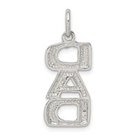 Sterling Silver Polished Dad Vertical Charm view 3