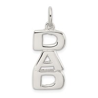 Sterling Silver Polished Dad Vertical Charm view 1