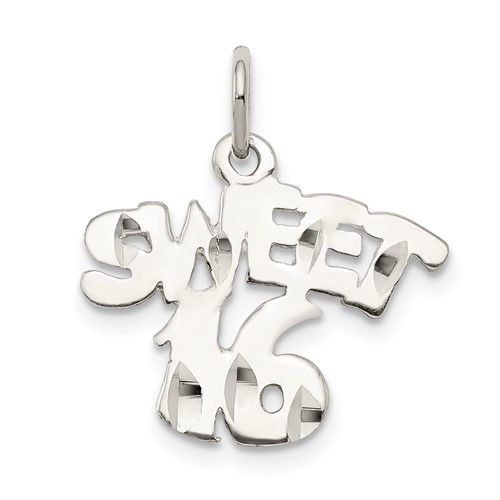 Sterling Silver Polished Sweet 16 Charm