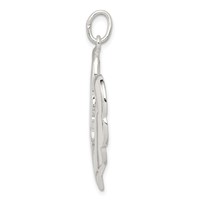 Sterling Silver Polished Mother and Baby Heart Pendant view 2